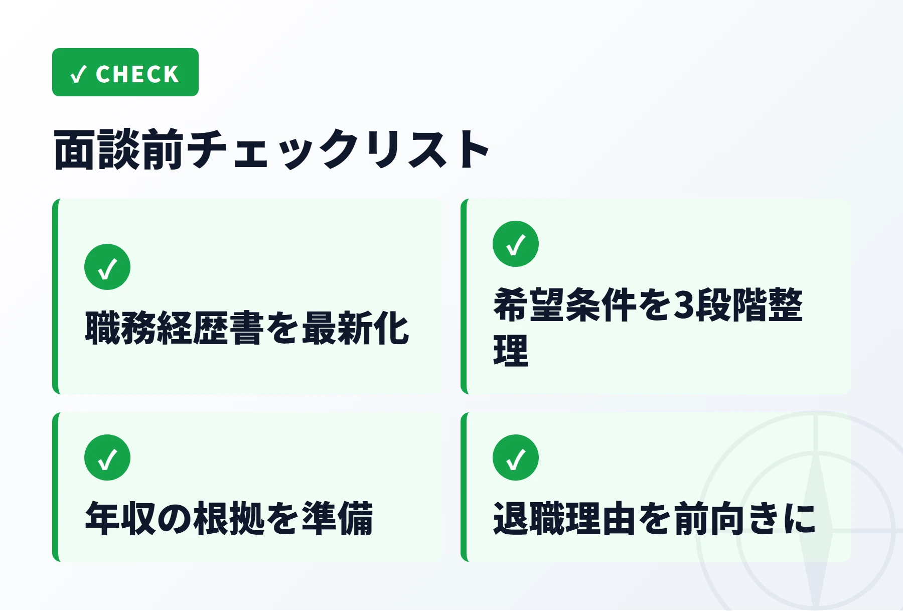 ミドルエンジニア面談前チェックリスト