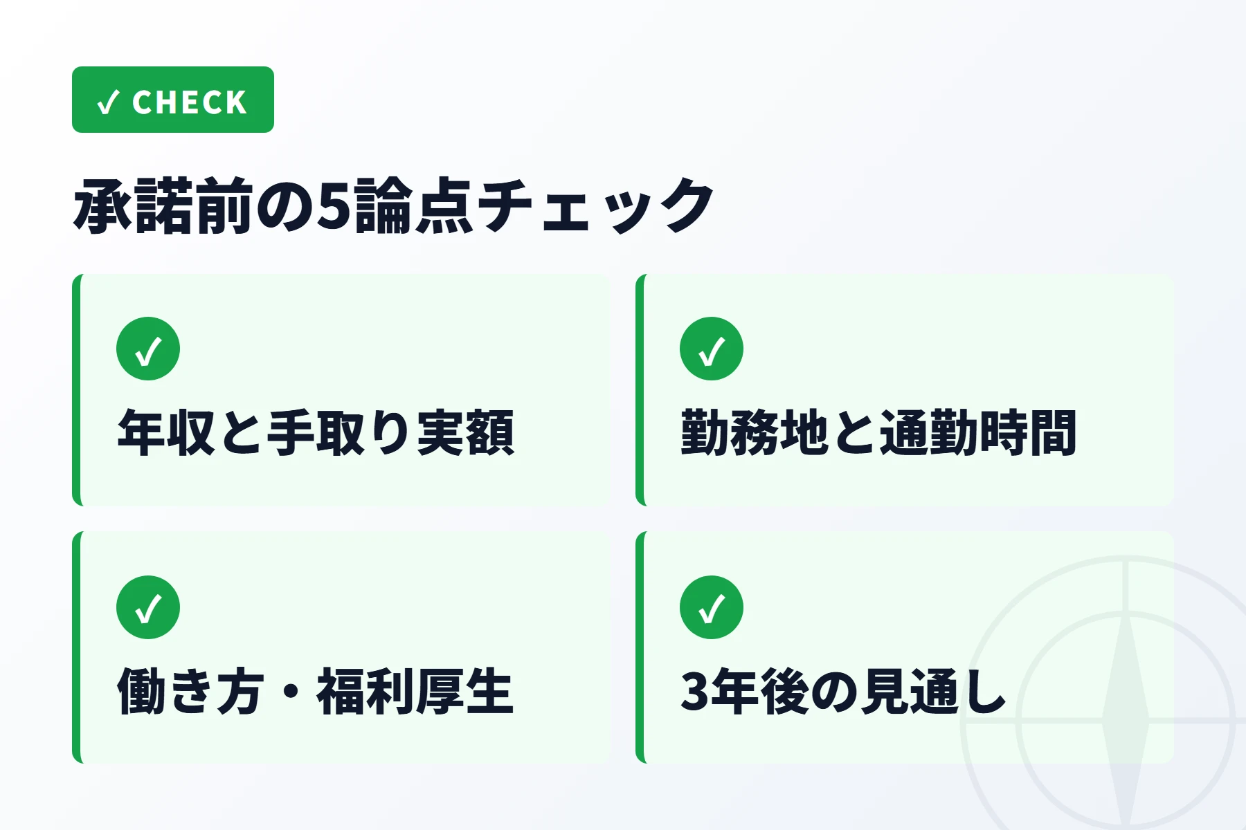 内定承諾前の5論点チェック