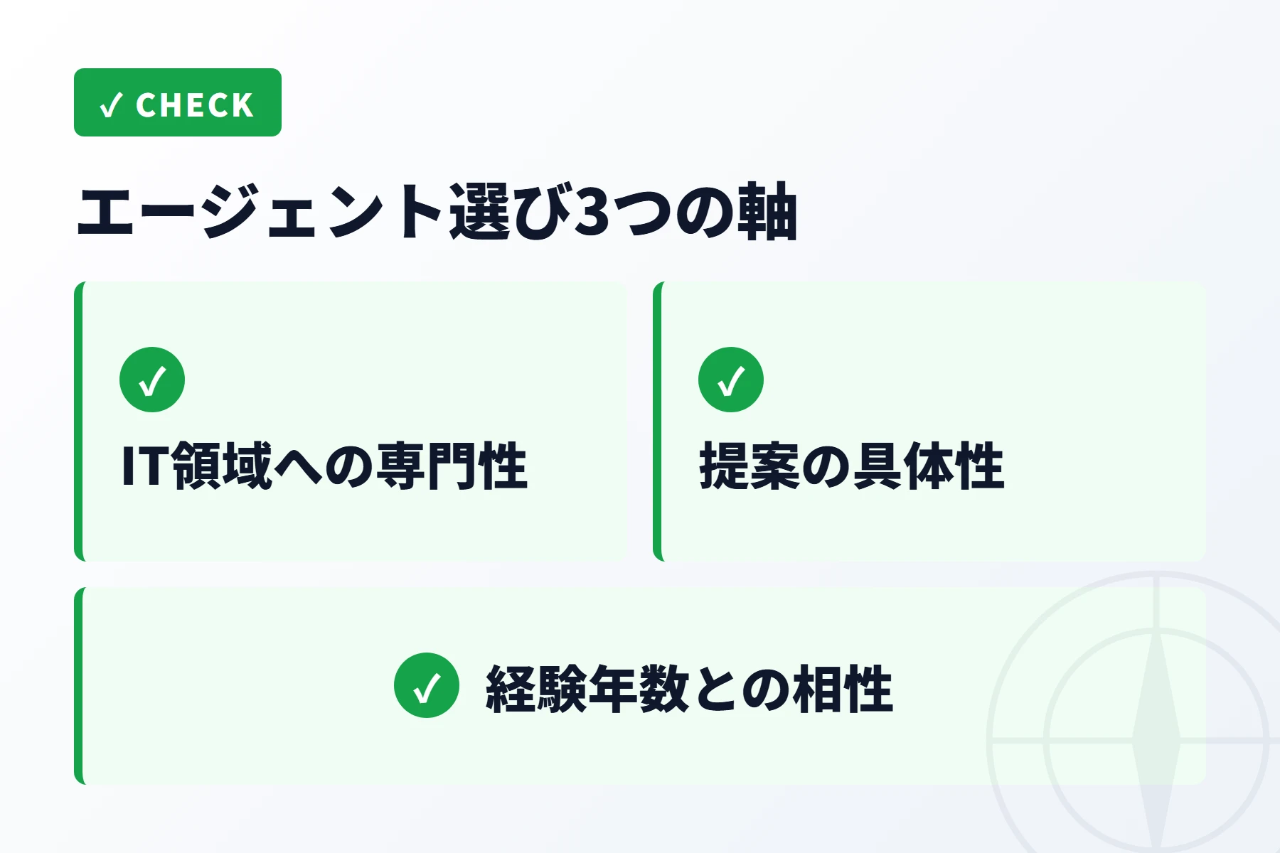ミドルのエージェント選び3つの軸