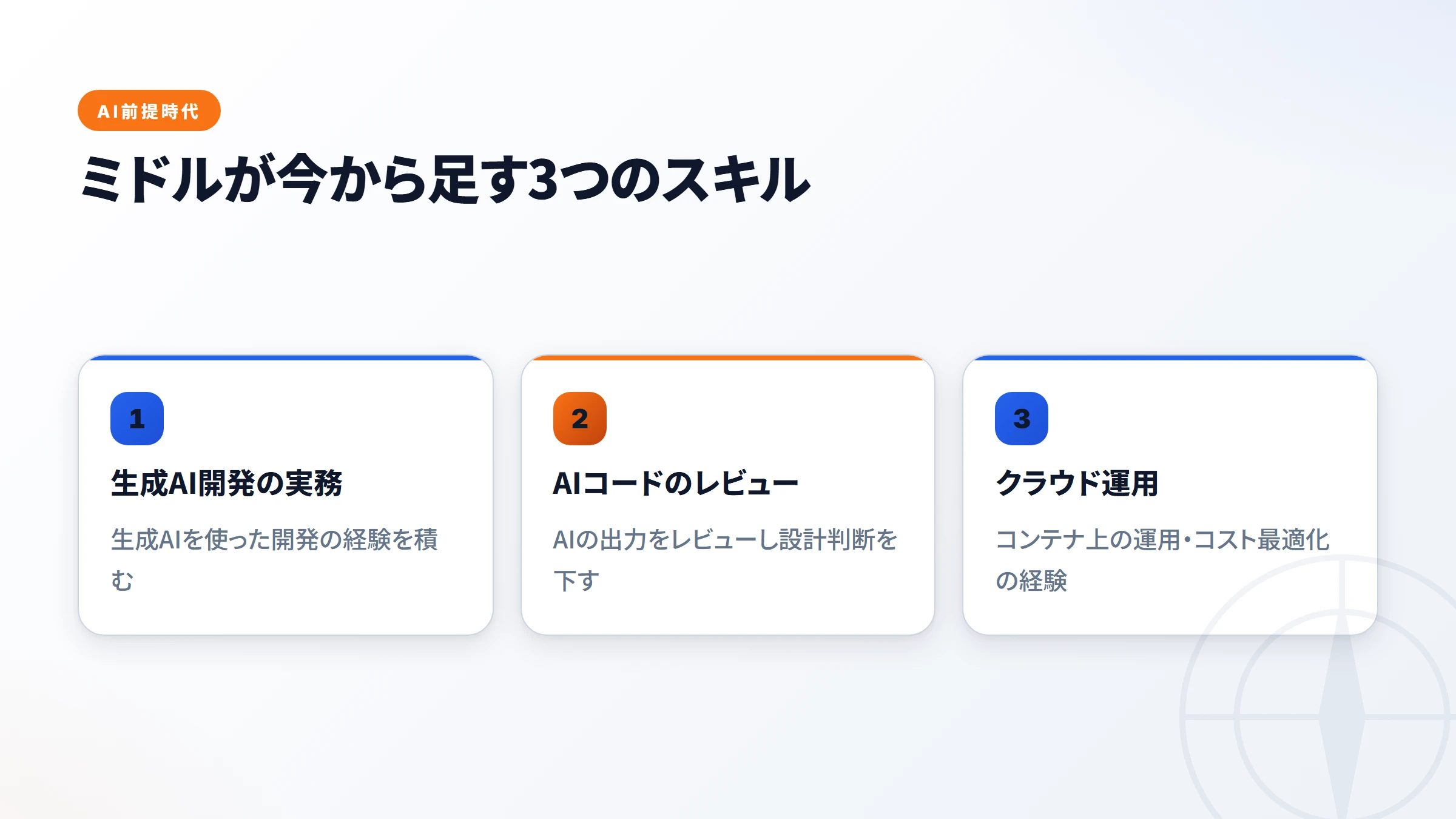 ミドルが今から足す3つのスキル