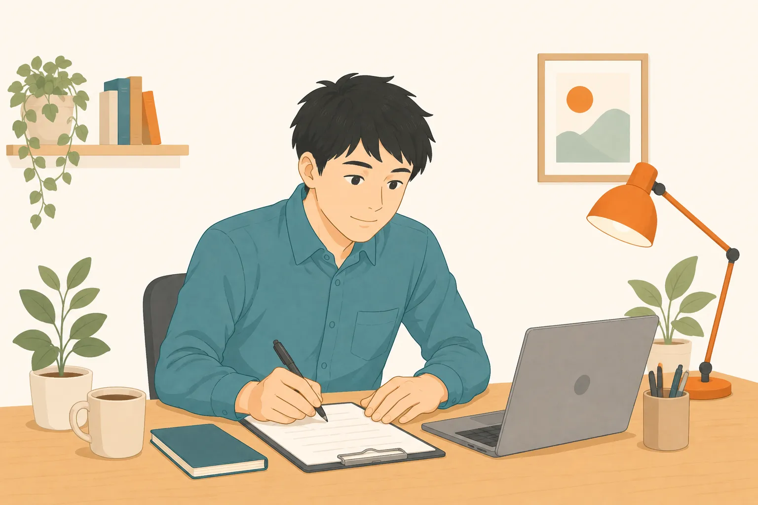 書類と向き合うのイメージ