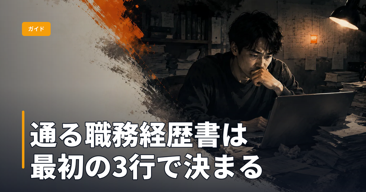 通る職務経歴書の書き方 完全ガイド｜ミドルエンジニアの自己PRとスキルシート