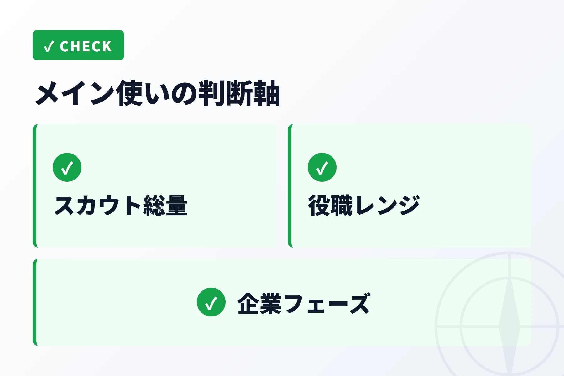 メイン使いを決める3つの判断軸